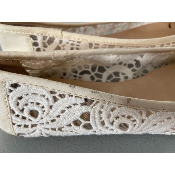 Lucky Brand Ivory Crochet Ballet Flats Women’s Size 6 - Picture 4 of 6
